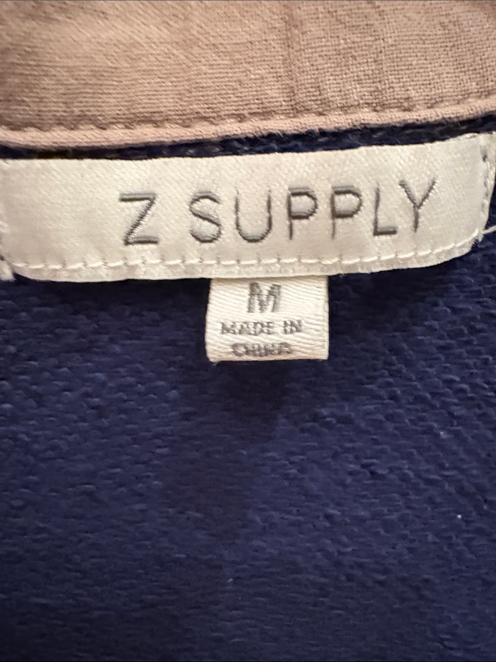 Z Supply Navy, White & Tan Striped Cropped Rugby Pullover - Picture 3 of 8